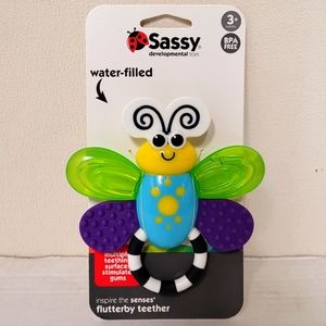 Nwt! Sassy Flutterby Teether with Handle Water-filled Bumpy Texture